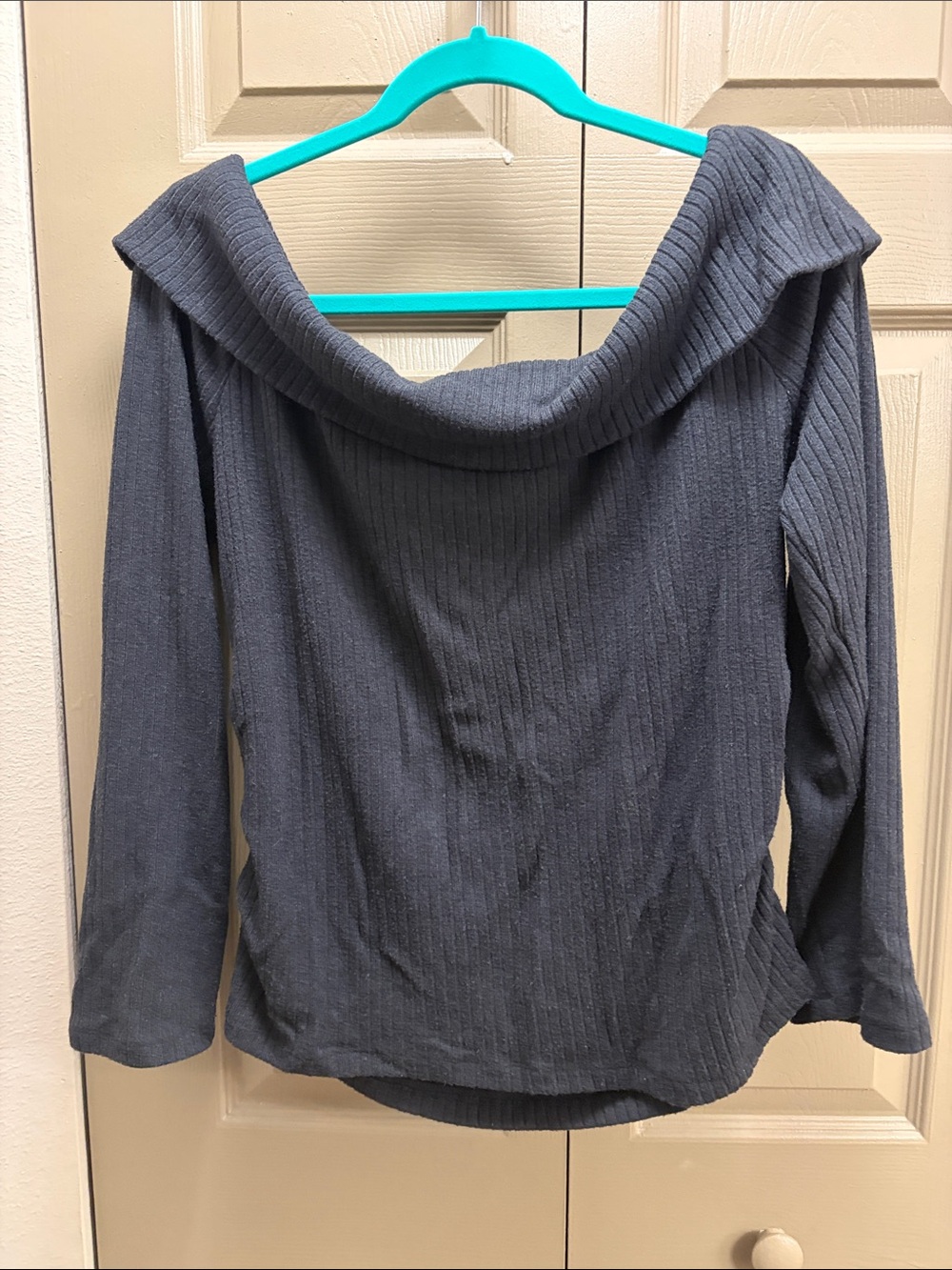 Off-Shoulder Ribbed Womens Sweater